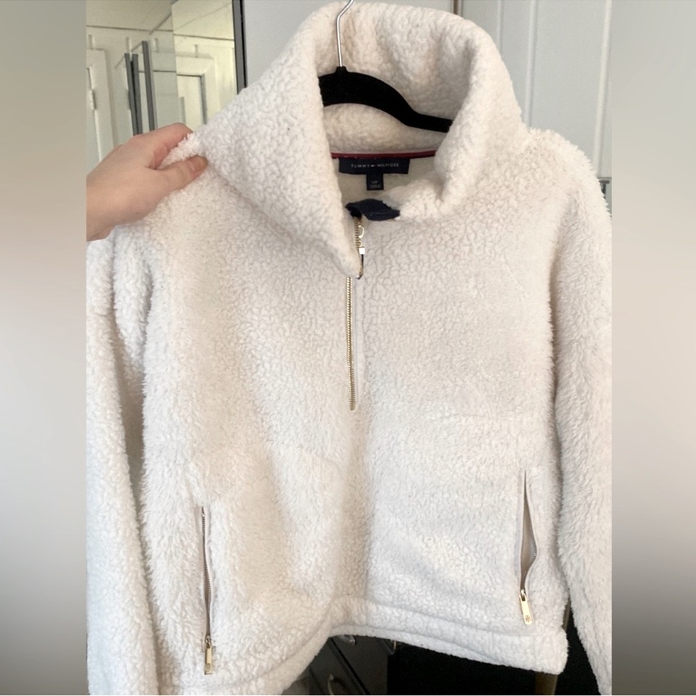 Tommy Hilfiger White Sherpa Jacket